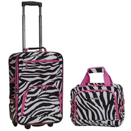 Rockland 2 PC PINK ZEBRA LUGGAGE SET - PINKZEBRA F102-PINKZEBRA
